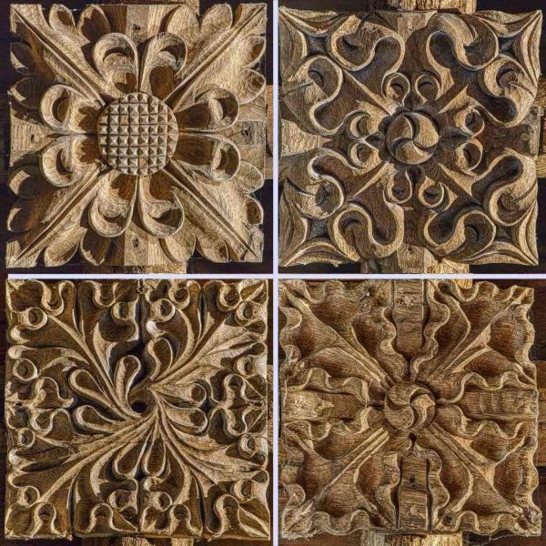 Rood Bosses Wood Carving Plain Foliage 20th Century Lydford Rood Bosses Wood Carving Plain Foliage 20th Century Lydford