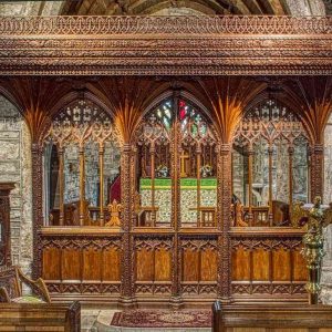 Rood Screen Wood Carving Plain Cornice Tracery Wainscoting Pinwill Sisters Frederick Bligh Bond 20th Century Lydford Rood Screen Wood Carving Plain Cornice Tracery Wainscoting Pinwill Sisters Frederick Bligh Bond 20th Century Lydford