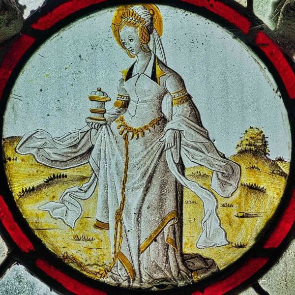 Stained Glass Flemish 17th Century Mary Magdalene Saint Lydford Stained Glass Flemish 17th Century Mary Magdalene Saint Lydford
