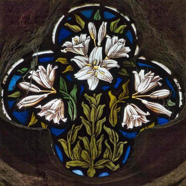 Stained Glass Lilies 20th Century Lydford Stained Glass Lilies 20th Century Lydford