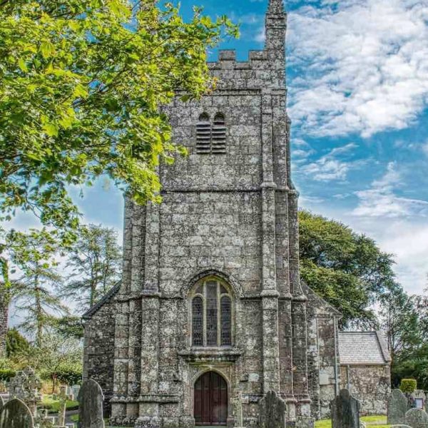 Church Exterior West Tower Stonework Granite 15th Century Medieval Lydford Church Church Exterior West Tower Stonework Granite 15th Century Medieval Lydford Church