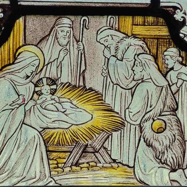 Stained Glass Adoration Of Shepherds 20th Century Lydford Church Stained Glass Adoration Of Shepherds 20th Century Lydford Church