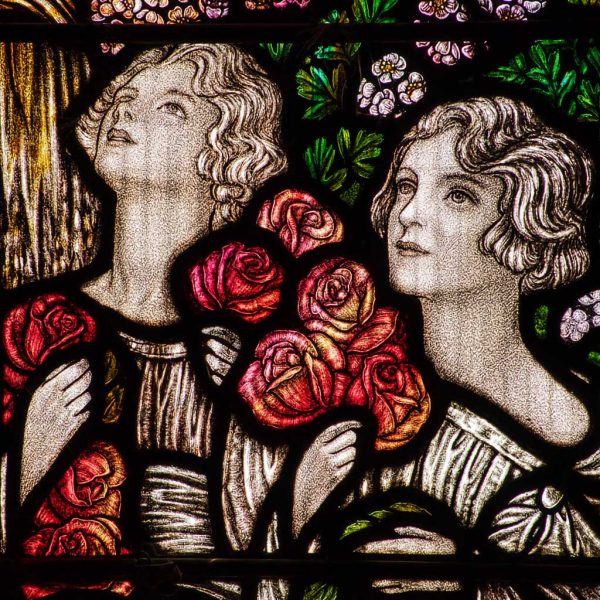 Stained Glass Window With Flowers